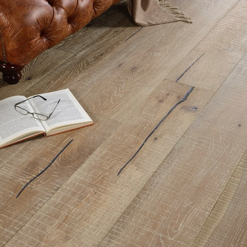 Kensington Engineered Real Wood Oak Smoked Grey Saw Mark Oiled